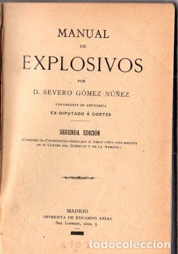 Libros: Manual de explosivos - G&oacute;mez N&uacute;&ntilde;ez, D. Severo - Foto 1
