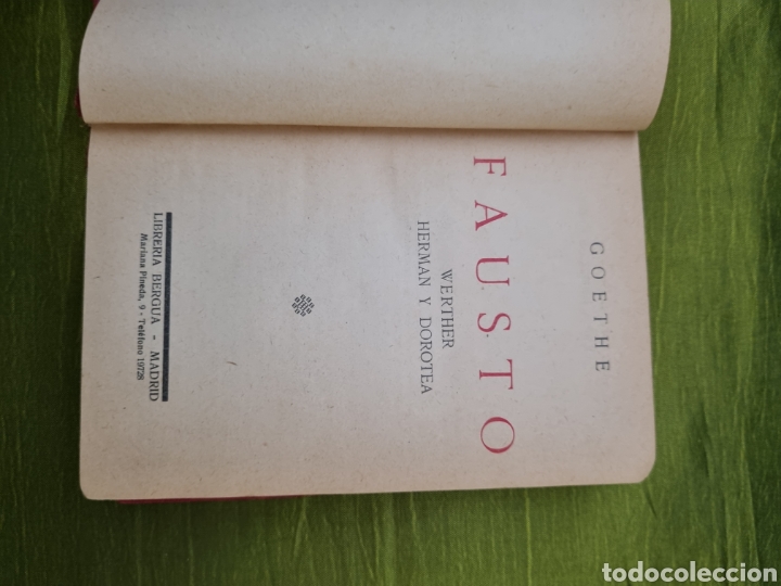 Libros: Libro Fausto, Goethe, ejemplar de 1933 - Foto 2