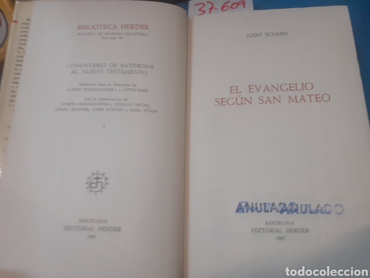 Libros: EL EVANGELIO SEGUN SAN MATEO - SCHMID,Josef - Foto 4