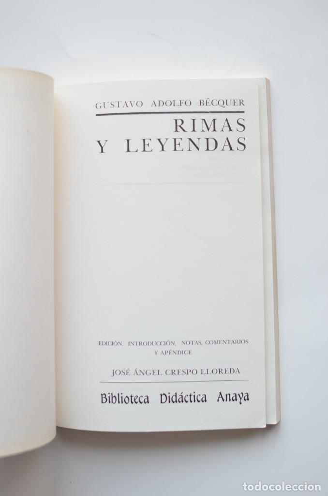 Libros: Rimas y Leyendas - BECQUER, Gustavo Adolfo - Foto 2