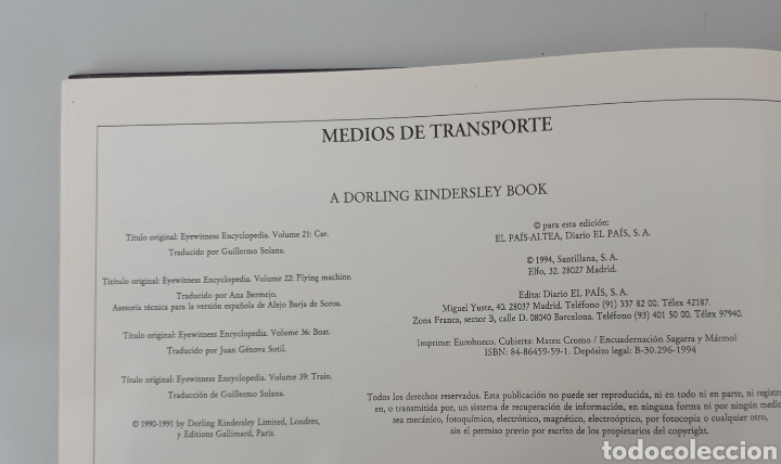 Libros: LIBRO MEDIOS DE TRANSPORTE (El Pais/Altea, 1994) - Foto 5
