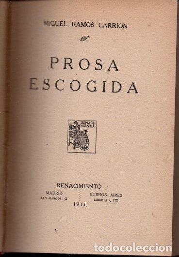 Libros: PROSA ESCOGIDA. - RAMOS CARRION, Miguel. - Foto 2