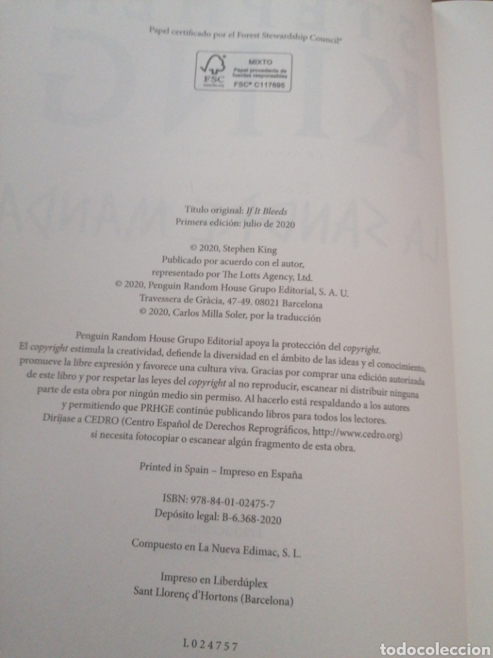 Libros: LA SANGRE MANDA - Stephen King - Foto 2