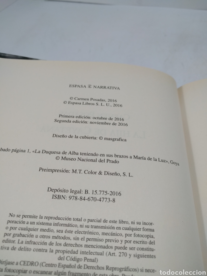 Libros: Carmen Posadas. La hija de Cayetana. Espasa. - Foto 4