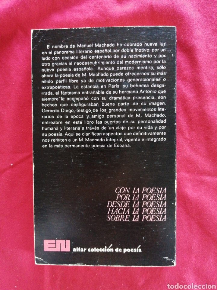 Libros: MANUEL MACHADO, POETA. GERARDO DIEGO. - Foto 2 - 312367808