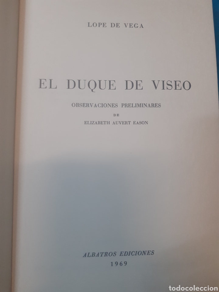Libros: EL DUQUE DE VISEO - LOPE DE VEGA - Foto 4