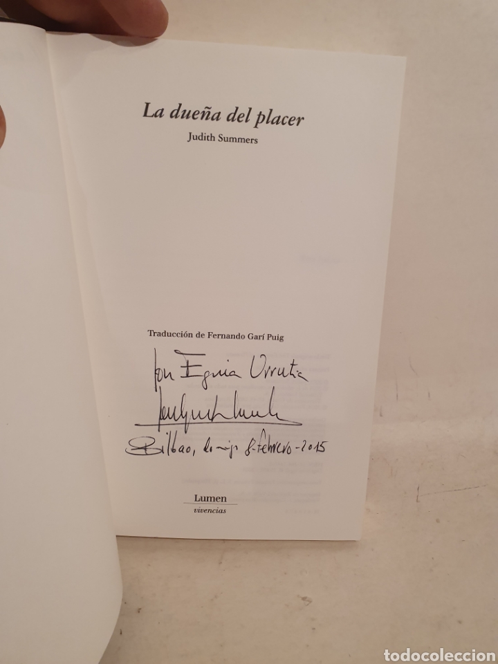 Libros: LA DUE&Ntilde;A DEL PLACER. JUDITH SUMMERS. LUMEN 2004. - Foto 2