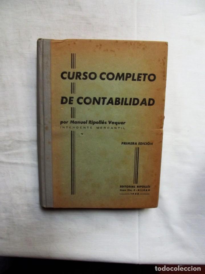 Libros: CURSO COMPLETO DE CONTABILIDAD DE MANUEL RIPOLLES VAQUER PRIMERA EDICION 1948 - Foto 1
