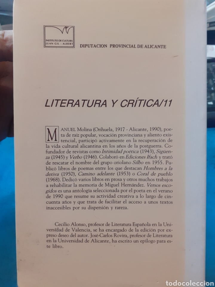 Libros: VERSOS ESCOGIDOS - MOLINA,Manuel - Foto 2