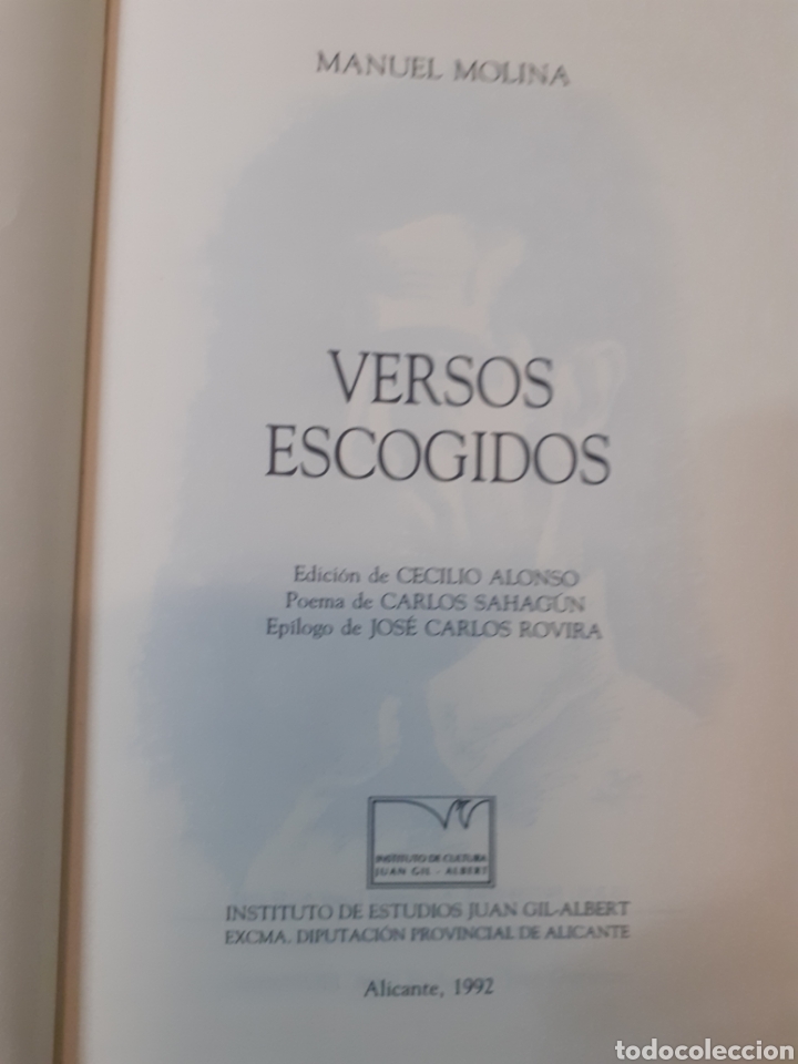 Libros: VERSOS ESCOGIDOS - MOLINA,Manuel - Foto 3