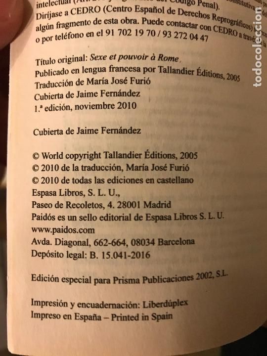 Libros: Sexo y poder en Roma. Paul Veyne - Foto 3