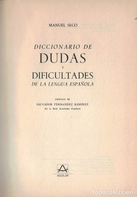 Libros: DICCIONARIO DE DUDAS DE LA LENGUA ESPA&Ntilde;OLA - Foto 2