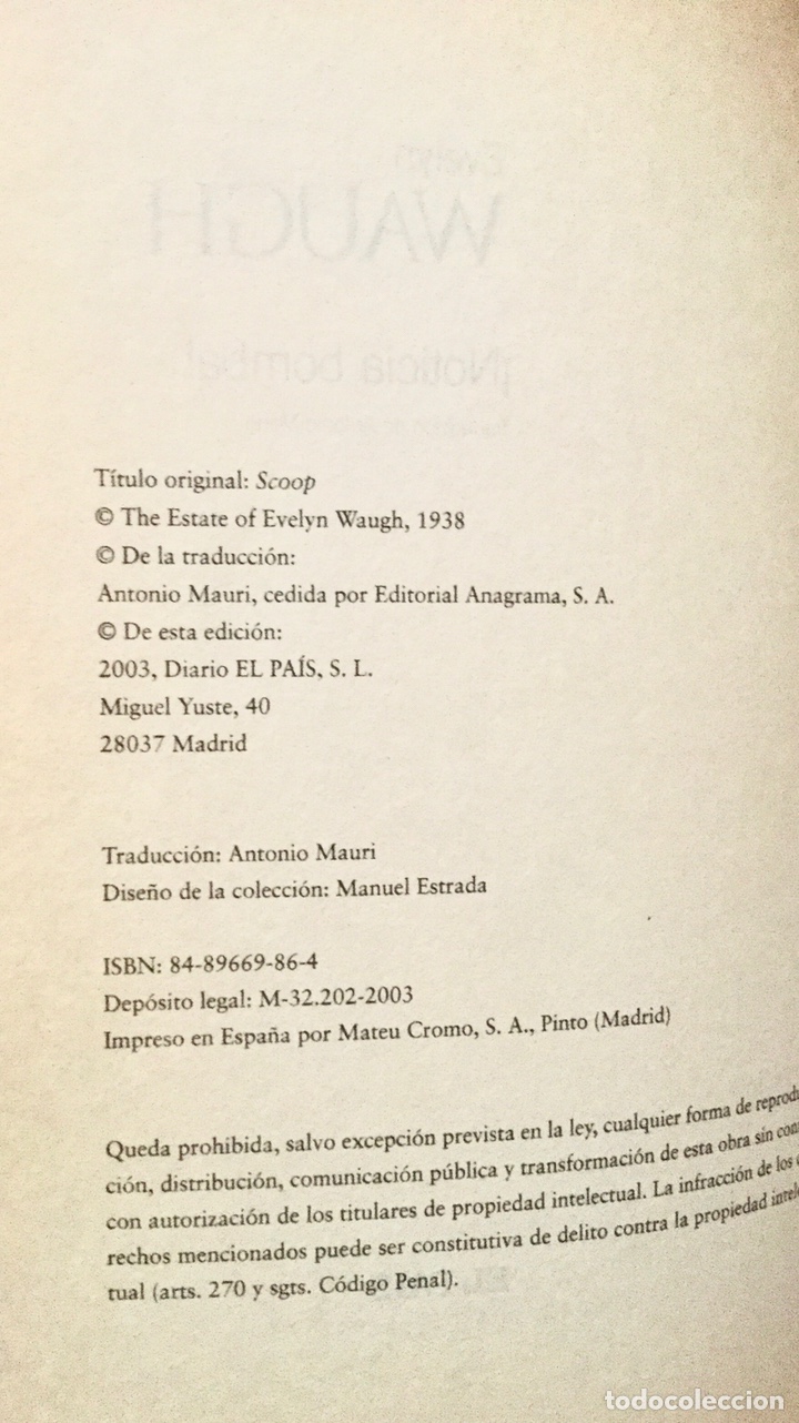 Libros: &ldquo;Noticia bomba&rdquo; de Evelyn Waugh. - Foto 2
