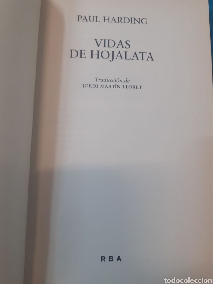 Libros: VIDAS DE HOJALATA - HARDING,Paul - Foto 3