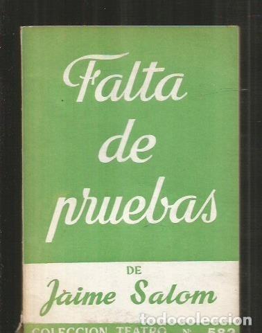 Libros: FALTA DE PRUEBAS - SALOM, JAIME - Foto 1