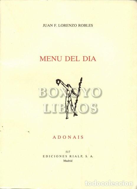 Libros: LORENZO ROBLES, Juan F. Men&uacute; del d&iacute;a - Foto 1