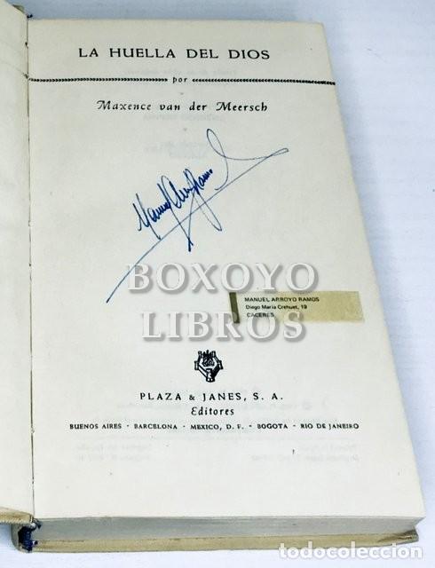 Libros: VAN DER MEERSCH, Maxence. La huella del dios - Foto 2