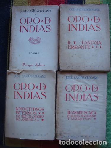 Libros: CHOCANO, JOSE SANTOS - Oro de Indias (4 Tomos) - Foto 1