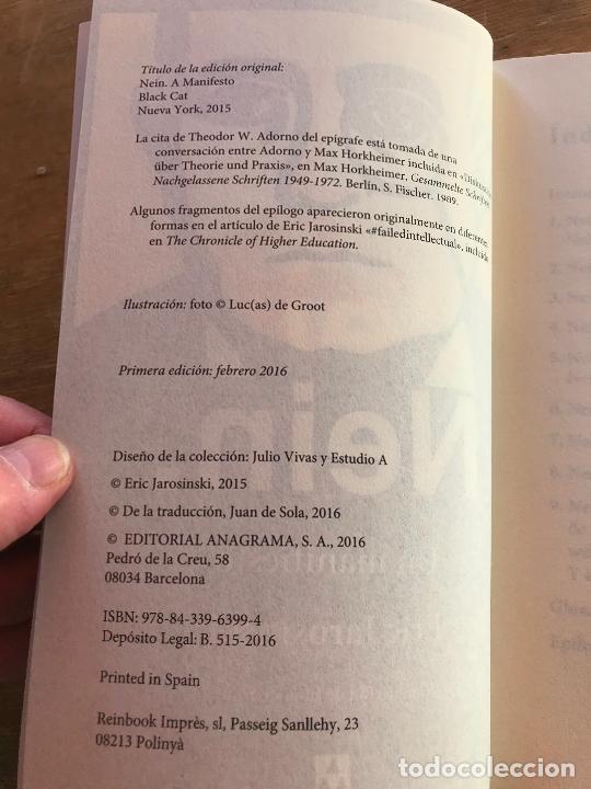 Libros: ERIC JAROSINSKI. NEIN. UN AMNIFIESTO. 1&ordf; EDC. 2016. - Foto 3