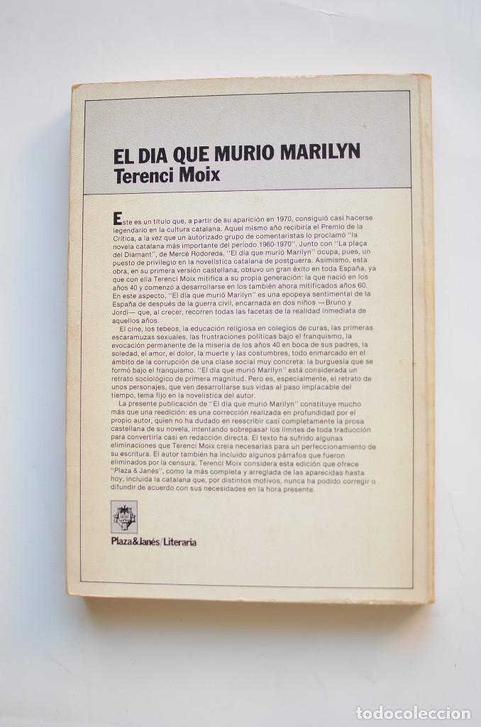 Libros: El d&iacute;a que muri&oacute; Marilyn - MOIX, Terenci - Foto 4