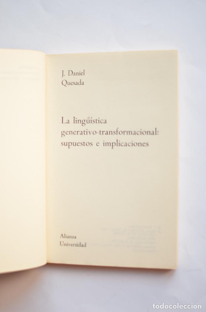 Libros: La ling&uuml;&iacute;stica generativo transformacional: supuestos e implicaciones - QUESADA, Jos&eacute; Daniel - Foto 2