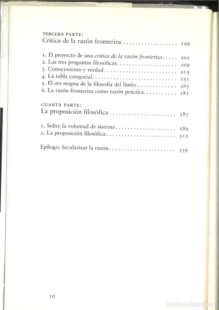 Libros: LA RAZ&Oacute;N FRONTERIZA. Eugenio Tr&iacute;as - Foto 3