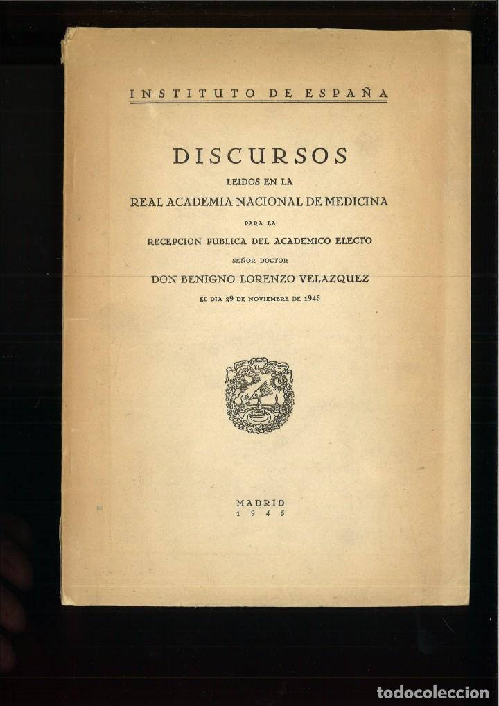 Livros em segunda m&atilde;o: DISCURSOS LE&Iacute;DOS EN LA REAL ACADEMIA NACIONAL DE MEDICINA POR Benigno Lorenzo Velazquez