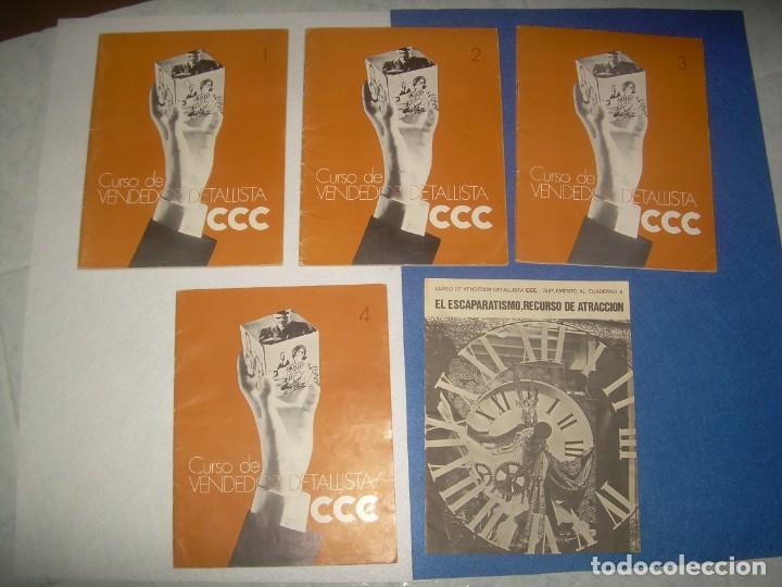Libros: CURSO DE VENDEDOR DETALLISTA CCC, 4 FASC&Iacute;CULOS + SUPLEMENTO 4. CURSOS CORRESPONDENCIA 1971