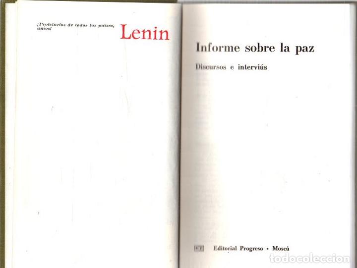 Libros: Informe sobre la paz. Discursos e intervi&uacute;s - Lenin, V. I. - Foto 1