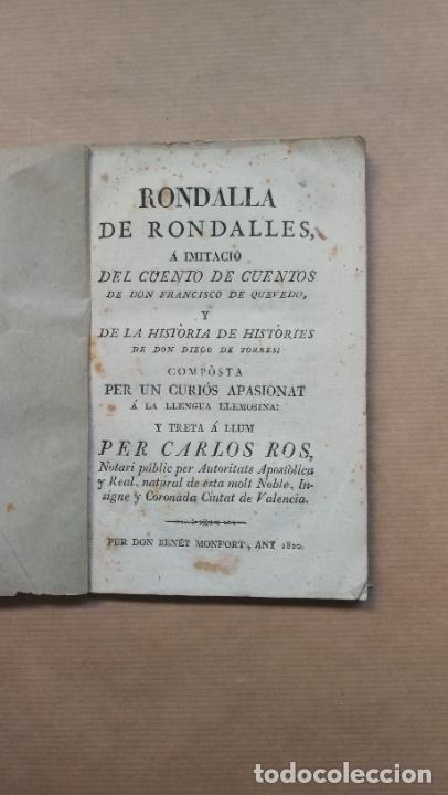 Libros: &rdquo;Rondalla de rondalles, &aacute; imitaci&oacute; del cuento de cuentos de don Francisco de Quevedo, y de la histor