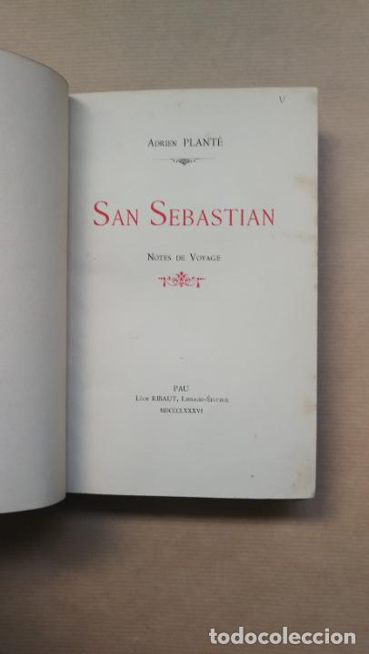 Libros: San Sebastian. Notes de voyage . - &rdquo;Plant&eacute;, Adrien.&rdquo; - Foto 1