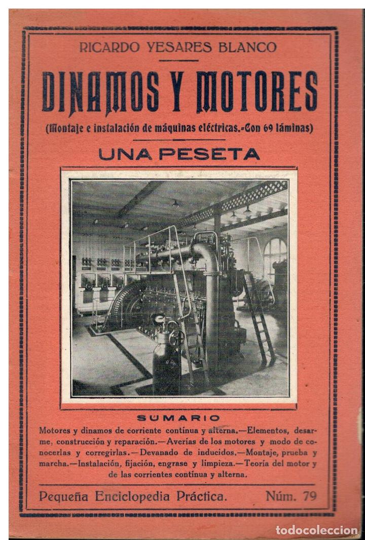 Libros: DINAMOS Y MOTORES. Con 69 l&aacute;minas. - Foto 1