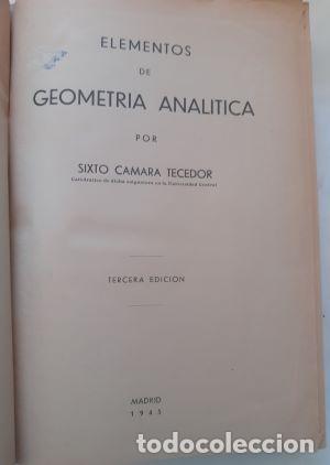 Libros: Elementos de geometr&iacute;a anal&iacute;tica - Sixto C&aacute;mara Tecedor - Foto 1
