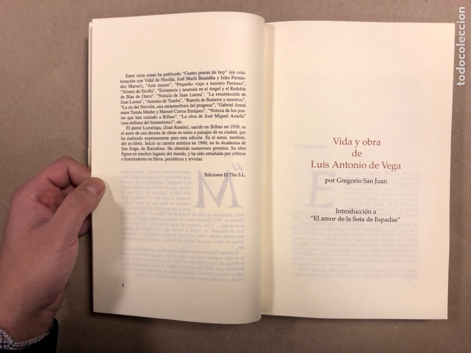 Libros: EL AMOR DE LA SOTA DE ESPADAS. LUIS ANTONIO DE VEGA. EDICIONES EL TILO 2000 - Foto 3