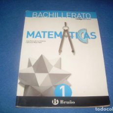 Libros: MATEMÁTICAS 1 1º BACHILLERATO, CON CD. BRUÑO 2015. LIBRO DE TEXTO ESCOLAR. LEER DESCRIP.