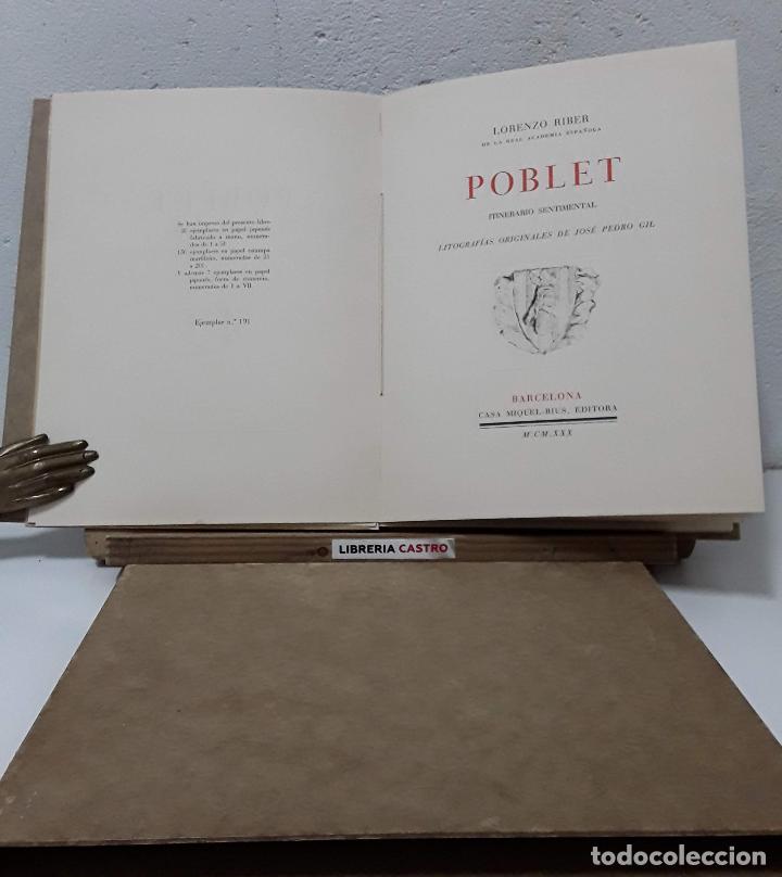 Libros: Poblet. Itinerario sentimental. (Numerado) - Lorenzo Riber - Foto 1