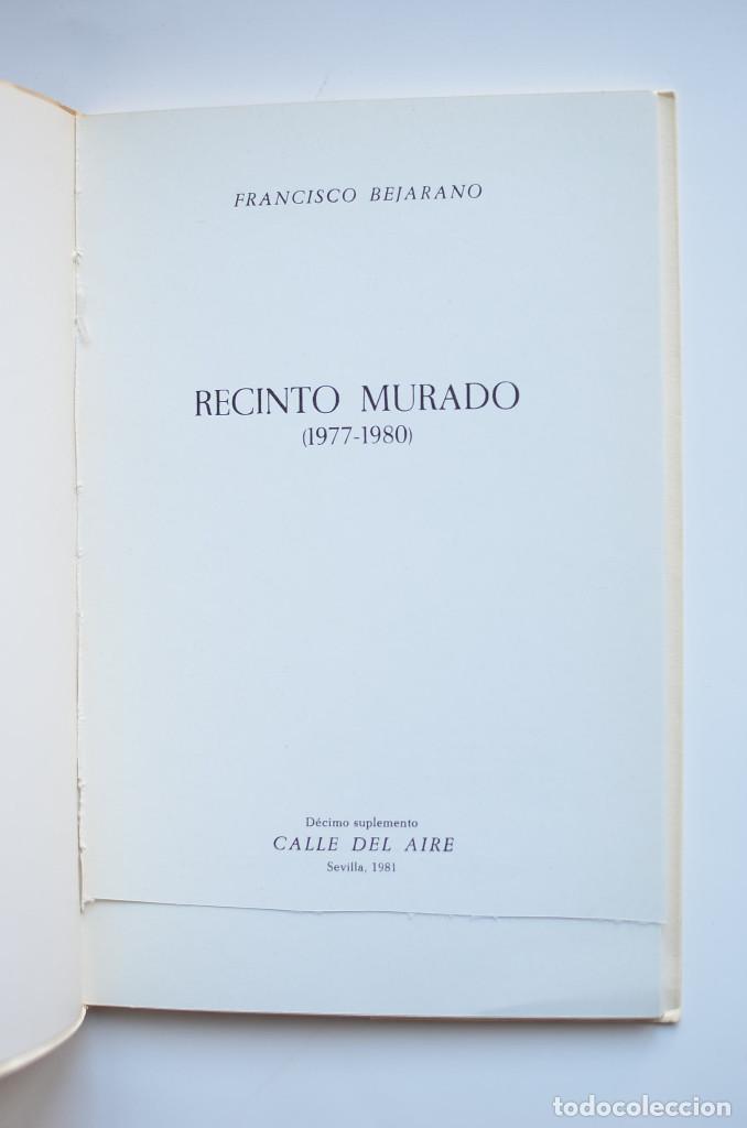 Libros: Recinto murado (1977 - 1980) - BEJARANO, Francisco - Foto 2