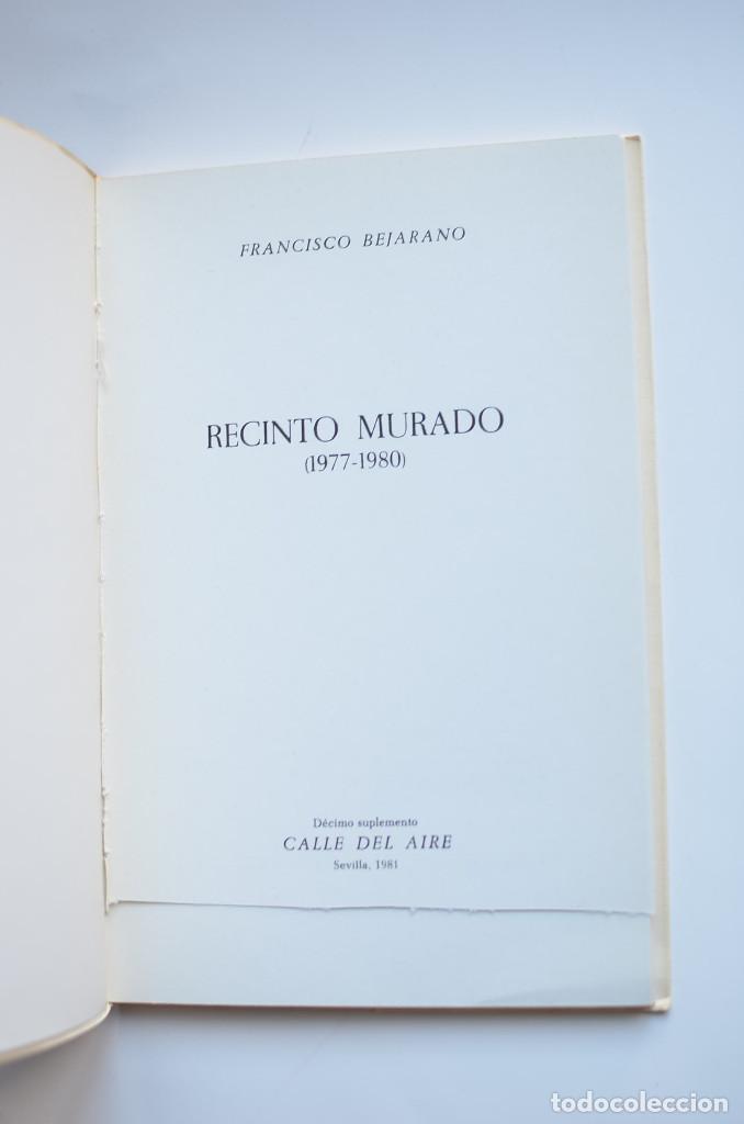 Libros: Recinto murado (1977 - 1980) - BEJARANO, Francisco - Foto 3