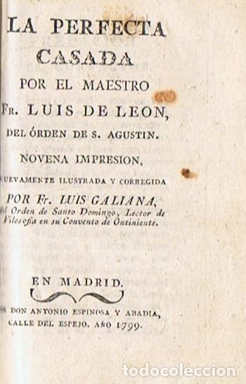Libros: LA PERFECTA CASADA. - Le&oacute;n. Fr. Luis de. - Foto 1