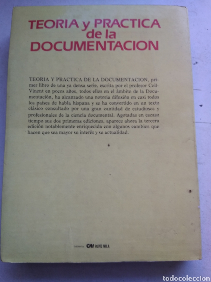 Libros: TEOR&Iacute;A Y PR&Aacute;CTICA DE LA DOCUMENTACI&Oacute;N/ROBERTO COLL-VINCENT - Foto 3