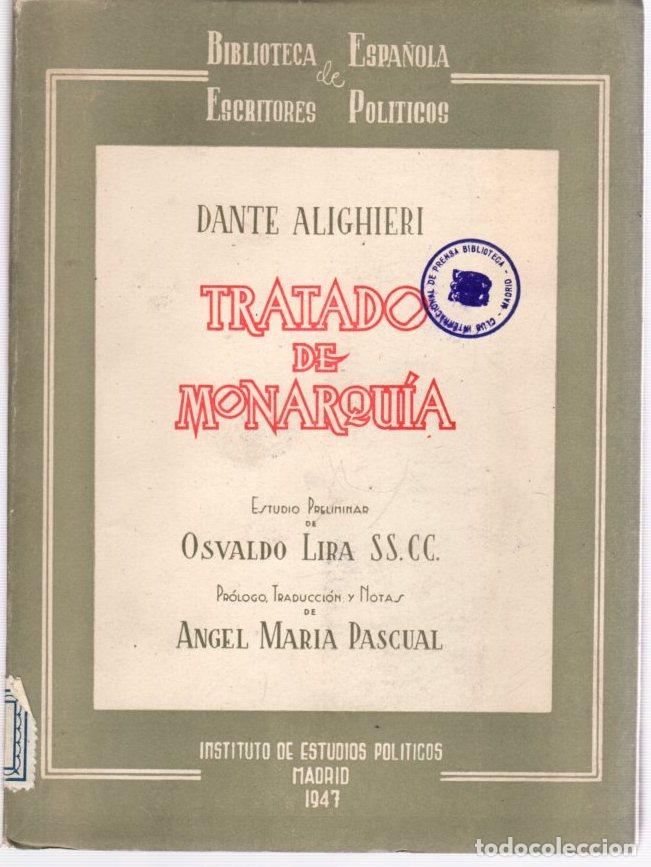 tratado de monarqu a alighieri dante Compra venta en