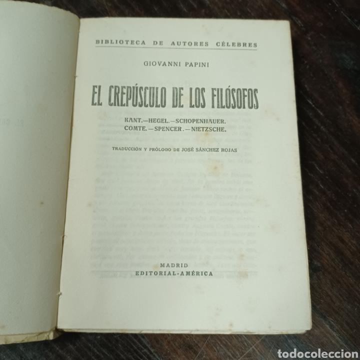 Libros: GIOVANNI PAPINI - EL CREPUSCULO DE LOS FILOSOFOS - Foto 2