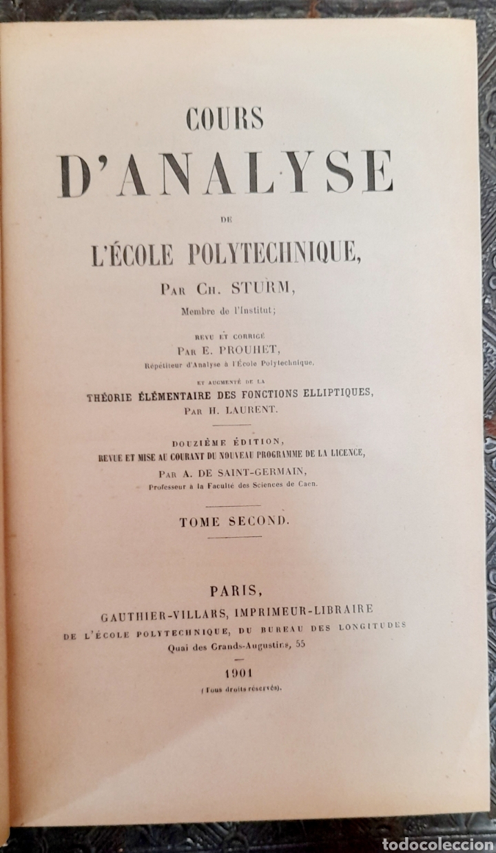Libros: Cours Analyse de L&acute;Ecole Polytechnique - Sturm, Ch. - Foto 2