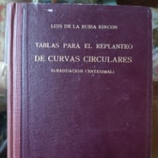 Libros: TABLAS PARA EL REPLANTEO DE CURVAS CIRCULARES. Lote 322584423