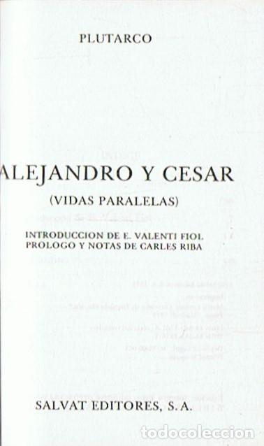 Libros: ALEJANDRO Y C&Eacute;SAR (Vidas paralelas) - Plutarco. - Foto 1