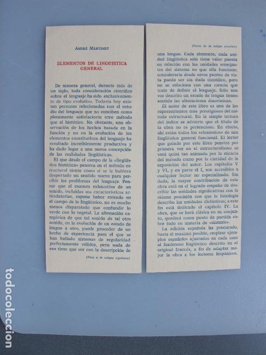 Libros: ELEMENTOS DE LING&Uuml;&Iacute;STICA GENERAL.- ANDR&Eacute; MARTINET.- EDITORIAL GREDOS.1972 - Foto 2