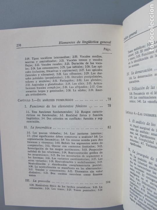 Libros: ELEMENTOS DE LING&Uuml;&Iacute;STICA GENERAL.- ANDR&Eacute; MARTINET.- EDITORIAL GREDOS.1972 - Foto 3