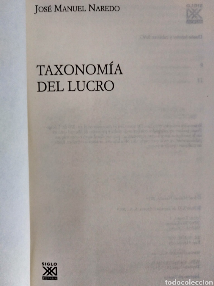 Libros: Taxonom&iacute;a del lucro / Jos&eacute; Manuel NAREDO PEREZ - Foto 2