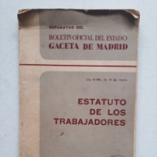 Libros: ESTATUTO DE LOS TRABAJADORES/ BOLETÍN OFICIAL DEL ESTADO - GACETA DE MADRID AÑO 1980. Lote 324423273