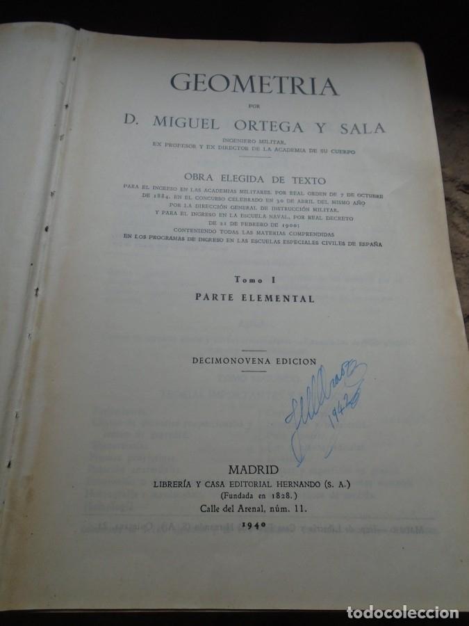 Libros: Geometr&iacute;a. Tomo I. Parte Elemental. - Miguel Ortega y Sala - Foto 9